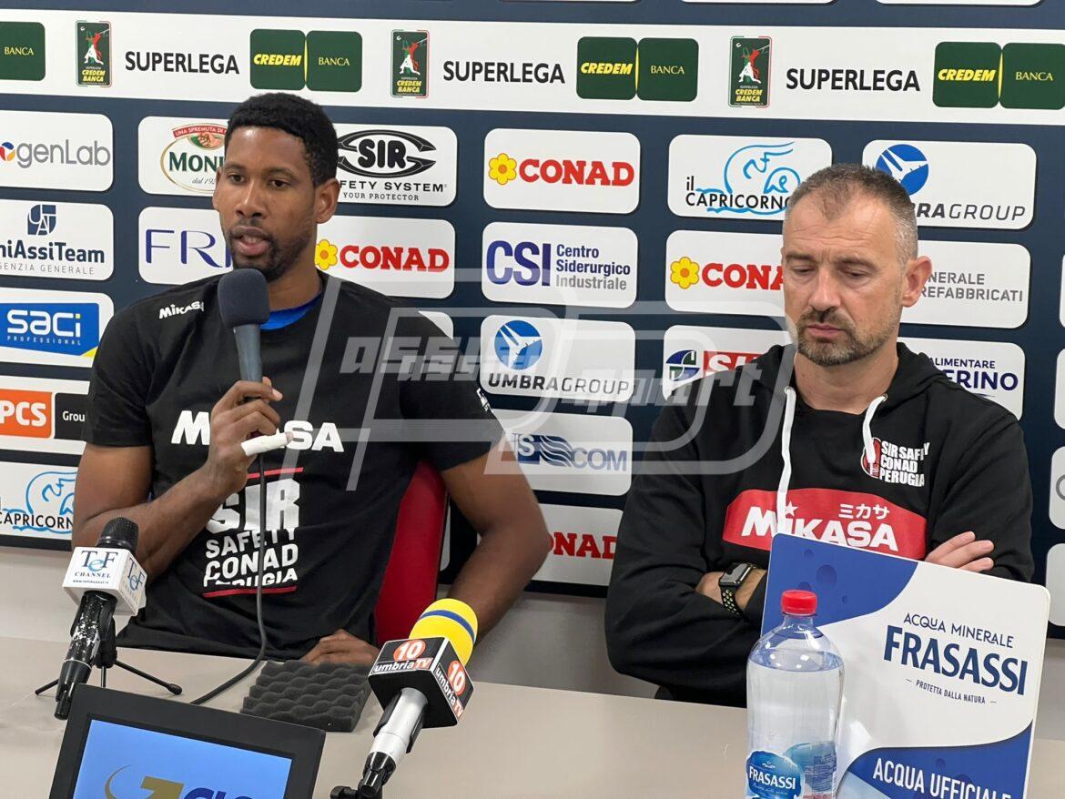 Sir Safety Conad Perugia Volley Club - il tecnico bianconero Nikola Grbic e il capitano Wilfredo Leon